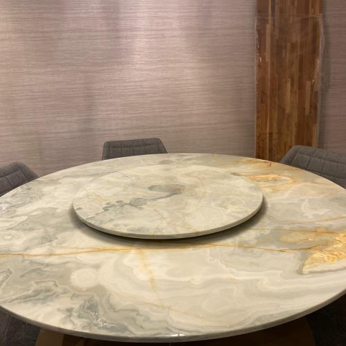 ronde tafelblad van natuursteen